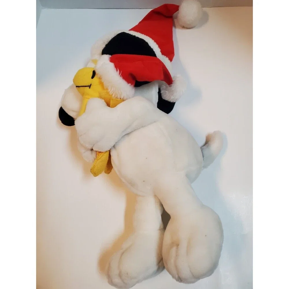Applause Snoopy And Woodstock Plush Peanuts Christmas Holiday Santa Hats Theme